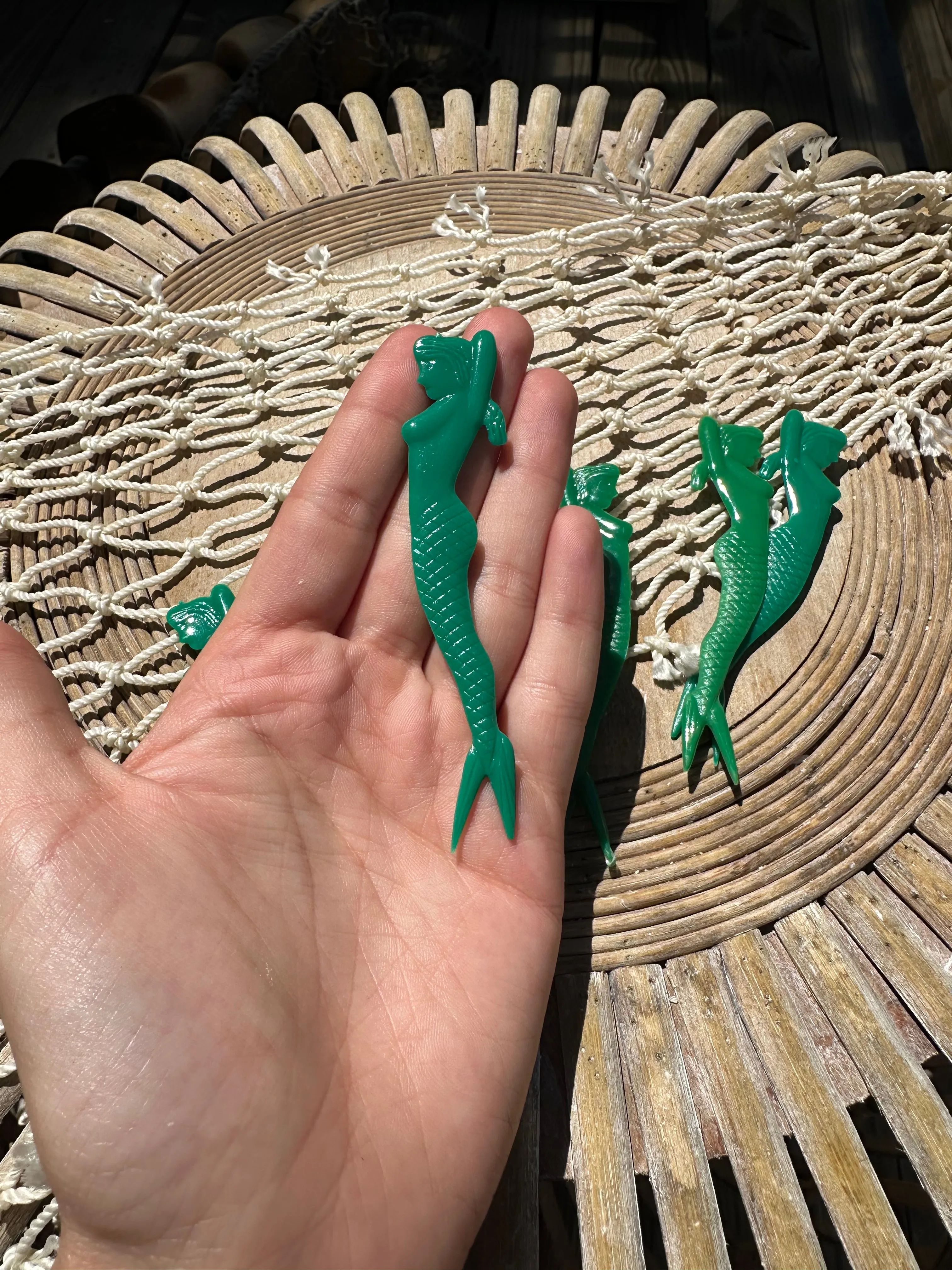 1950's Pin Up Mermaid Swizzle Skewers Sticks Cocktail Fork