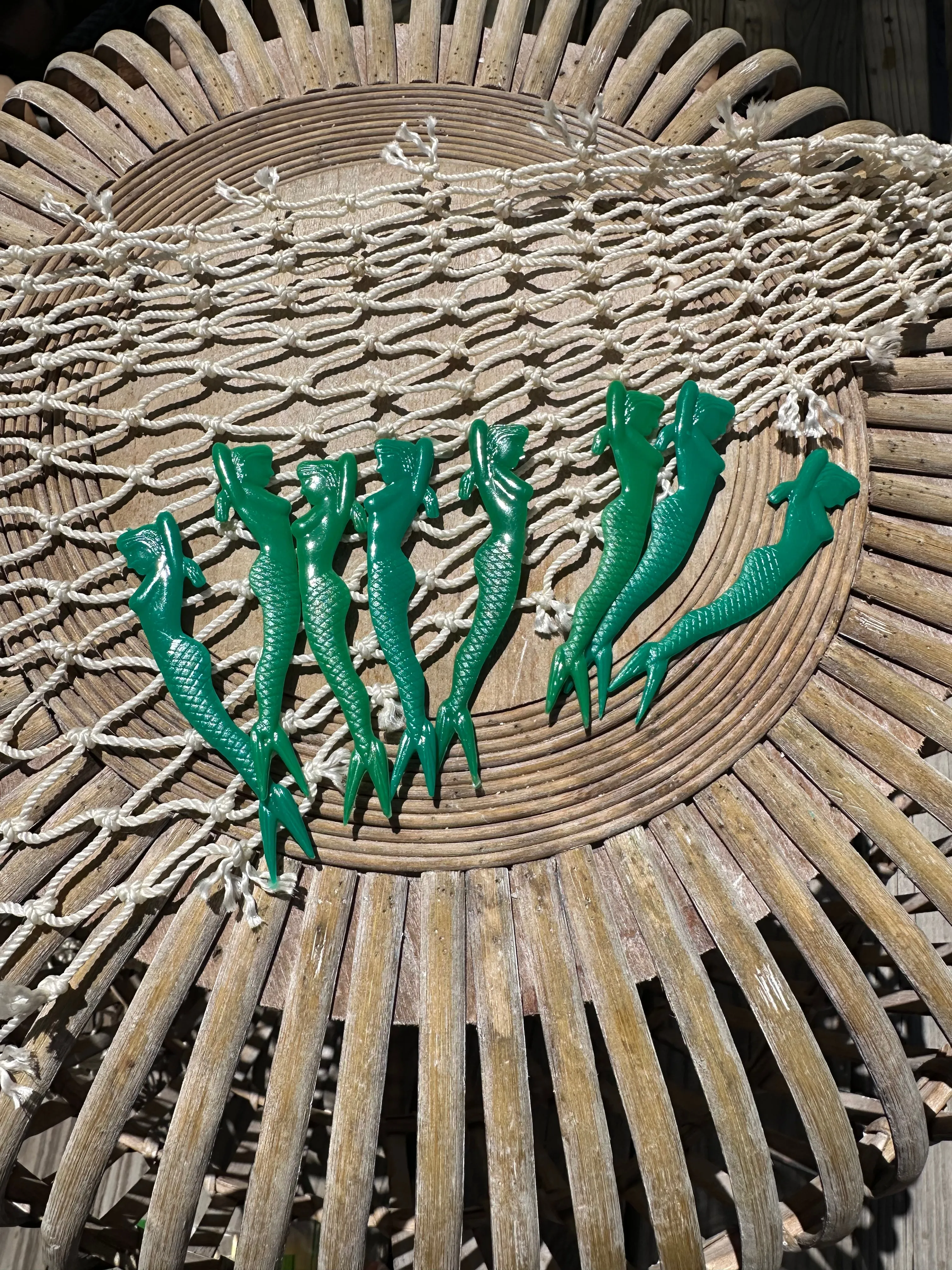 1950's Pin Up Mermaid Swizzle Skewers Sticks Cocktail Fork