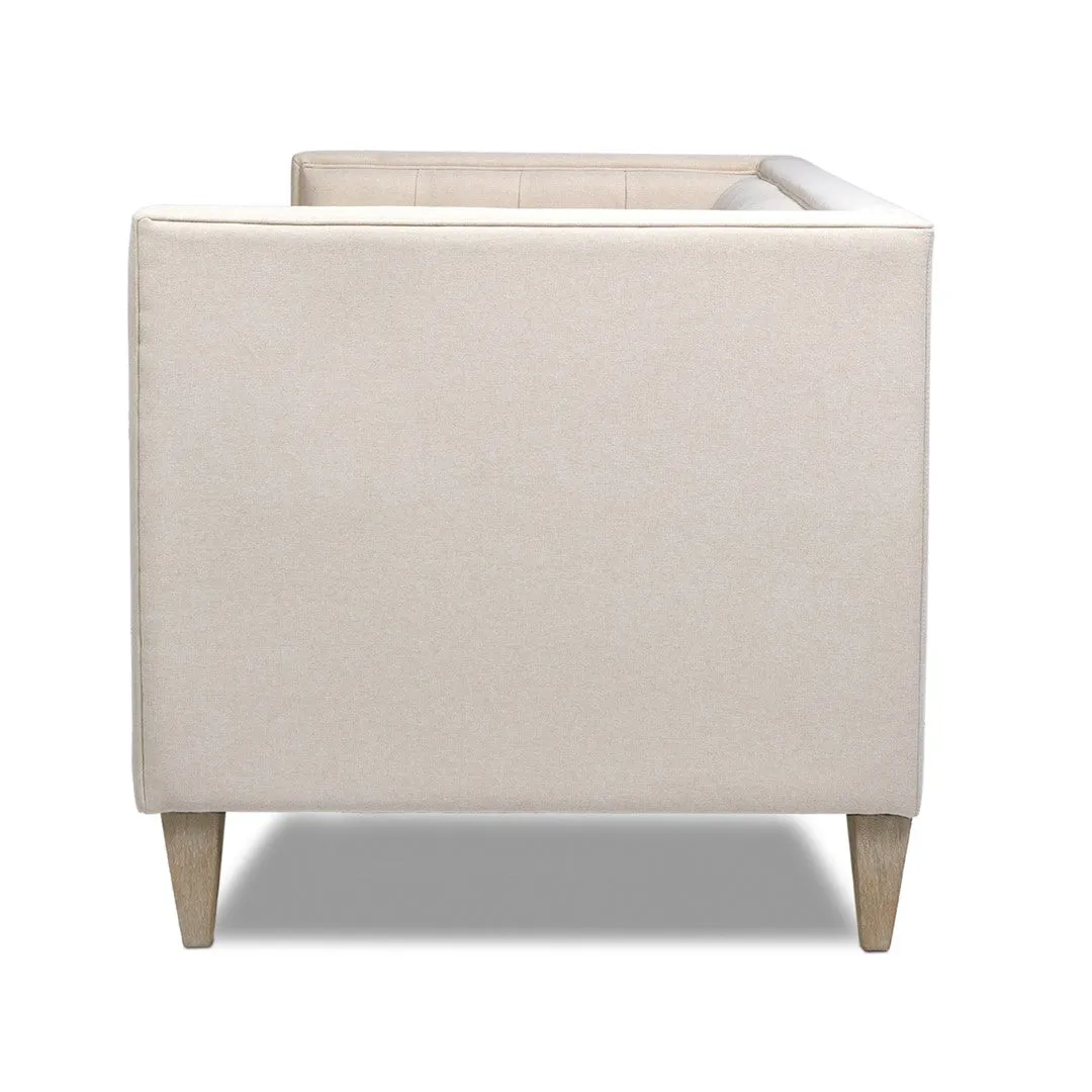 74" James Modern Tuxedo Sofa, Sky Beige Polyester - Stylish & Easy-Care Design
