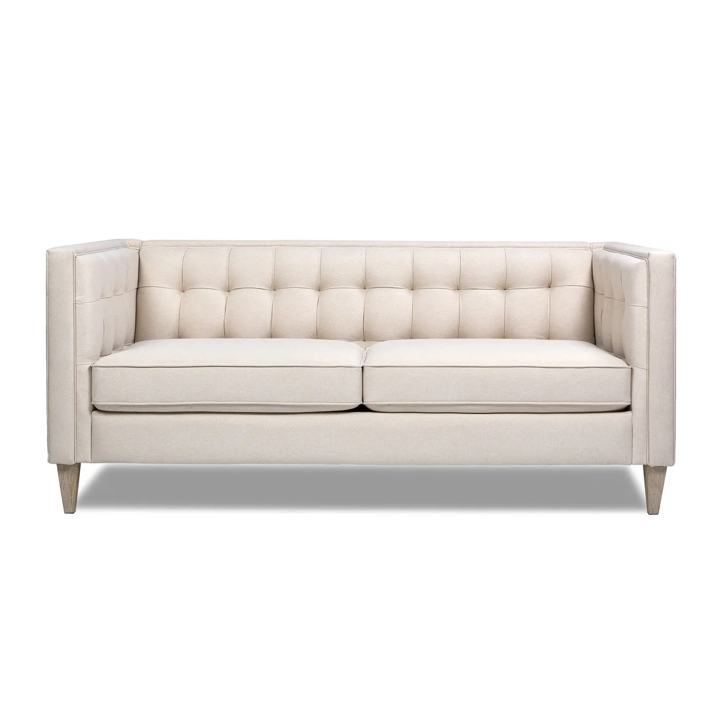 74" James Modern Tuxedo Sofa, Sky Beige Polyester - Stylish & Easy-Care Design