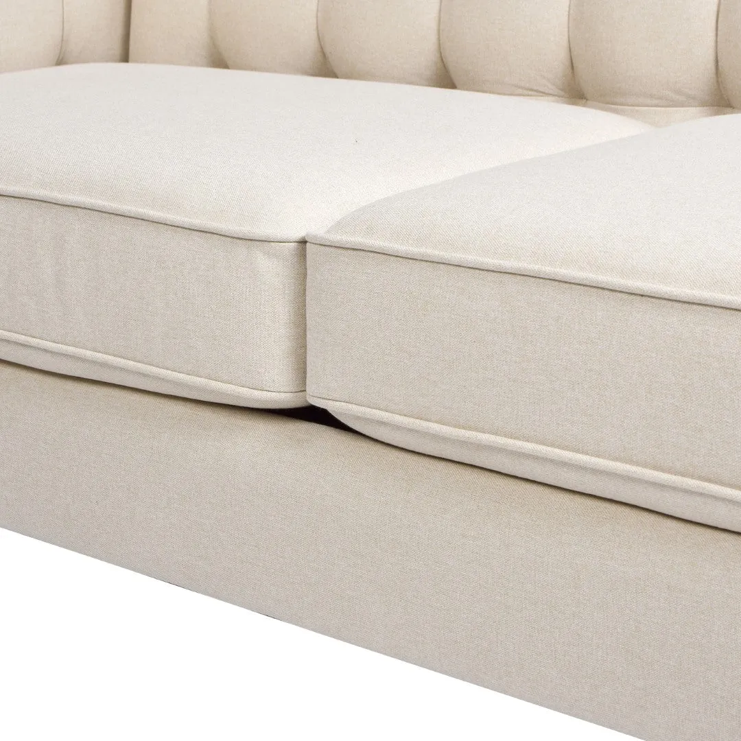 74" James Modern Tuxedo Sofa, Sky Beige Polyester - Stylish & Easy-Care Design