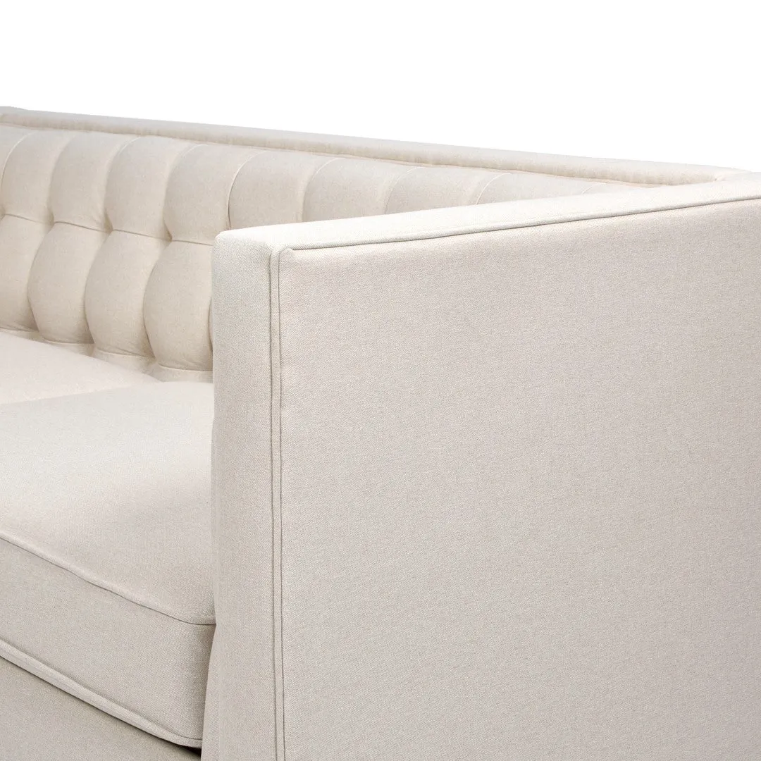 74" James Modern Tuxedo Sofa, Sky Beige Polyester - Stylish & Easy-Care Design