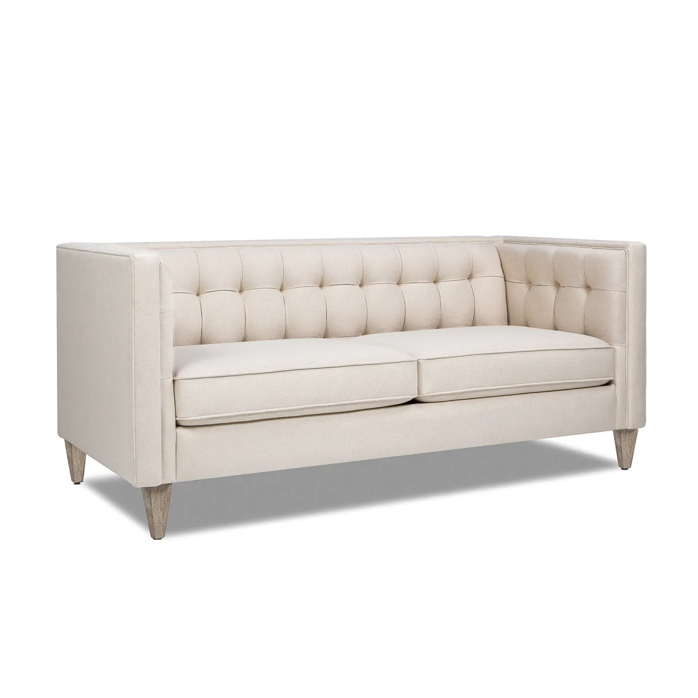 74" James Modern Tuxedo Sofa, Sky Beige Polyester - Stylish & Easy-Care Design