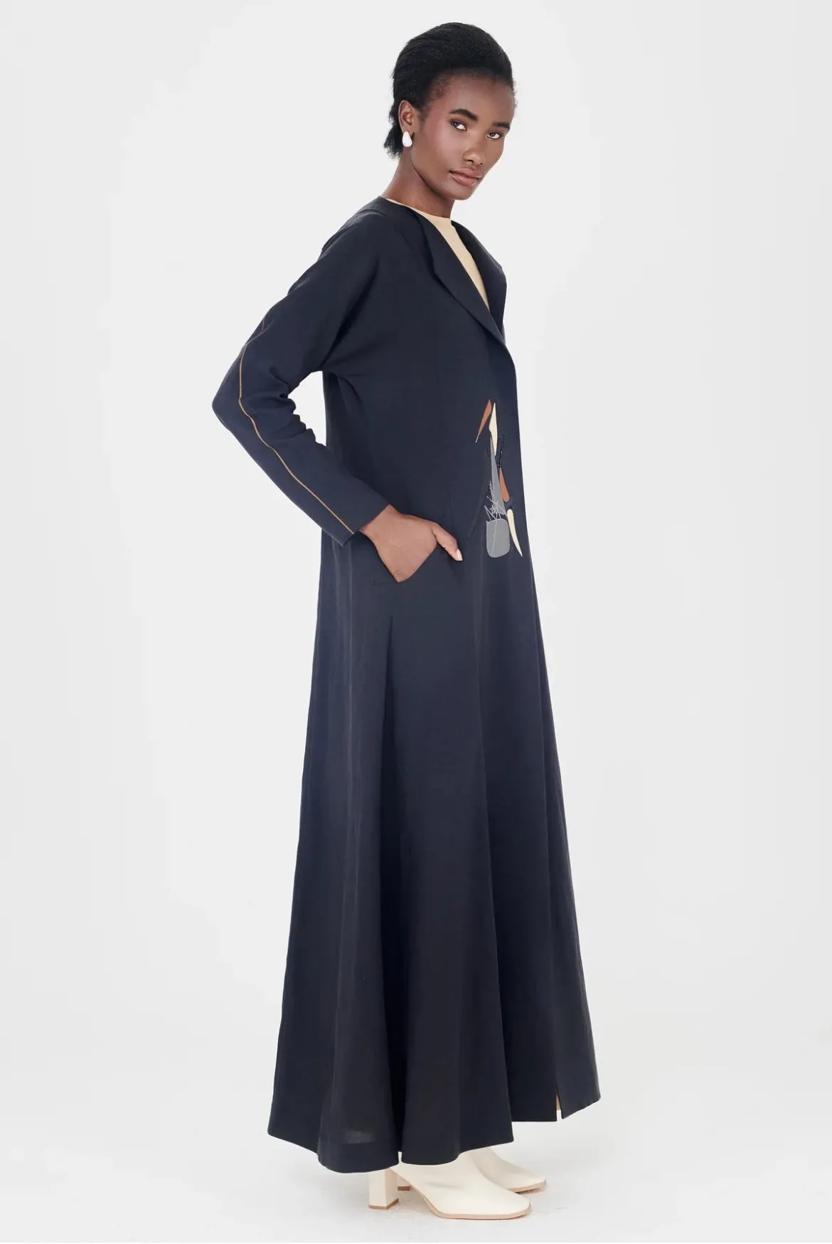 ALMAHA-BLK009 ABAYA
