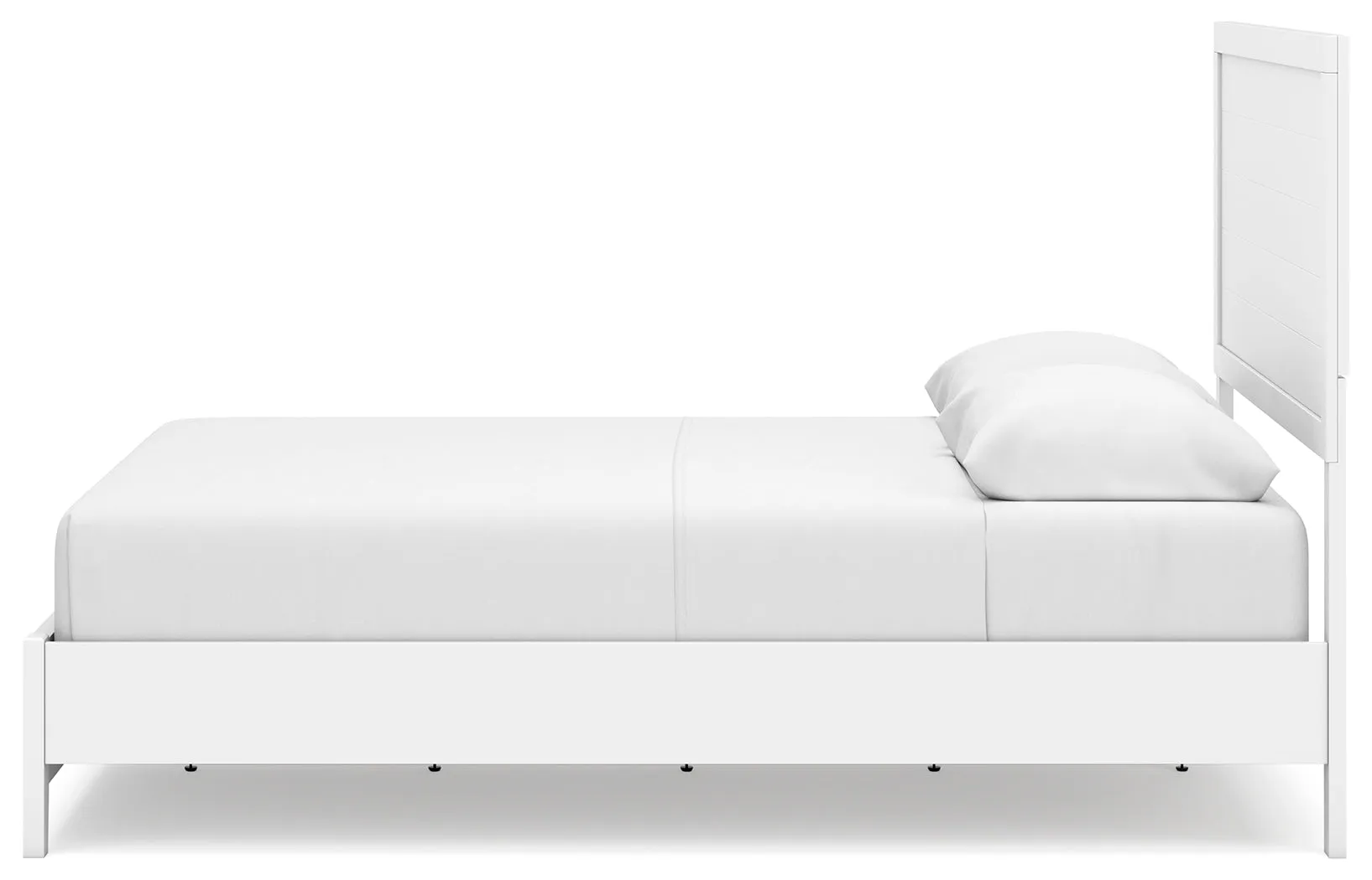 Binterglen Queen Panel Bed with Mirrored Dresser and Nightstand in White