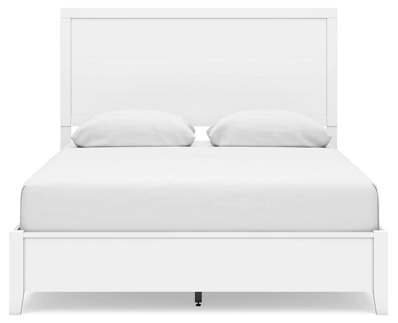 Binterglen Queen Panel Bed with Mirrored Dresser and Nightstand in White