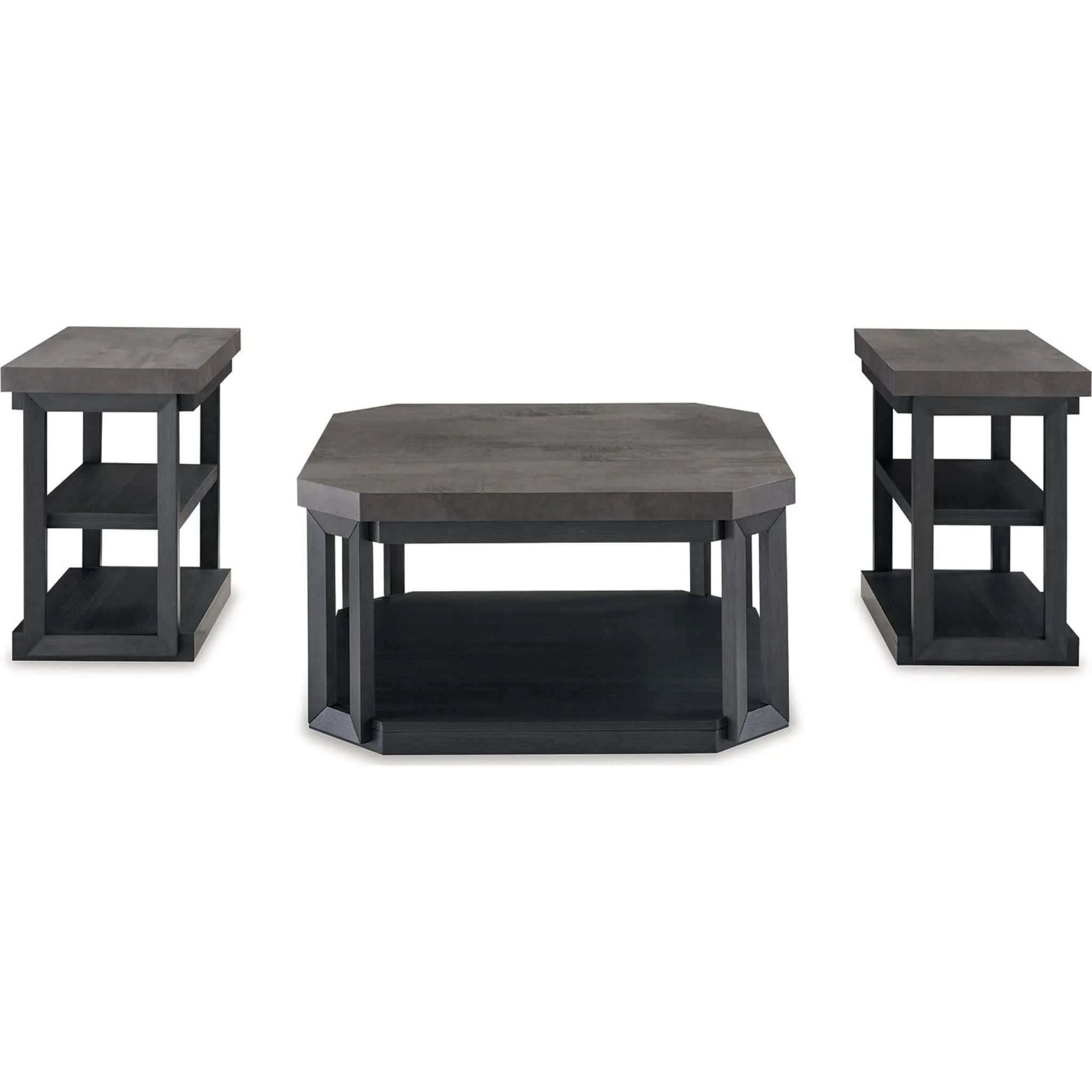Bonilane 3 Pack Tables - Black/Gray