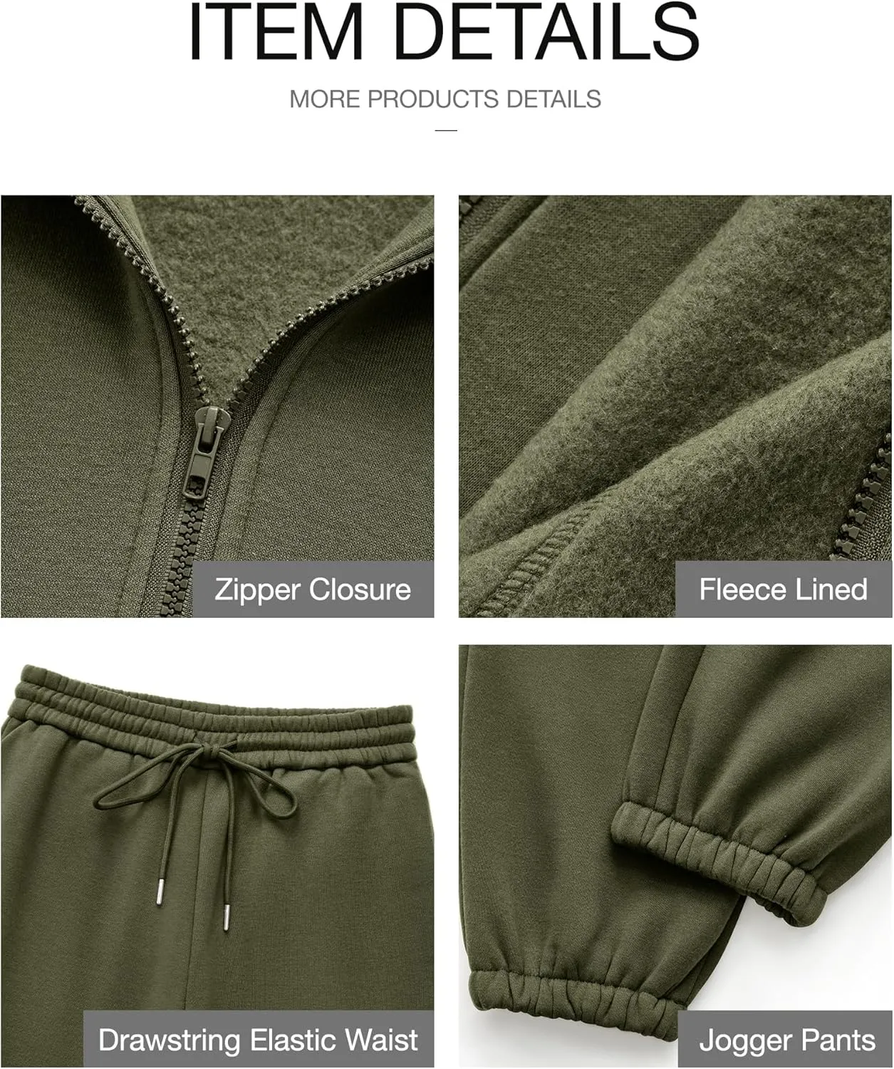 BTFBM Womens Sweatsuits 2 Piece Set 2025 Fleece Long Sleeve Zip Up Sweatshirt Sweatpants Winter Fall Outfits Jogger Sets