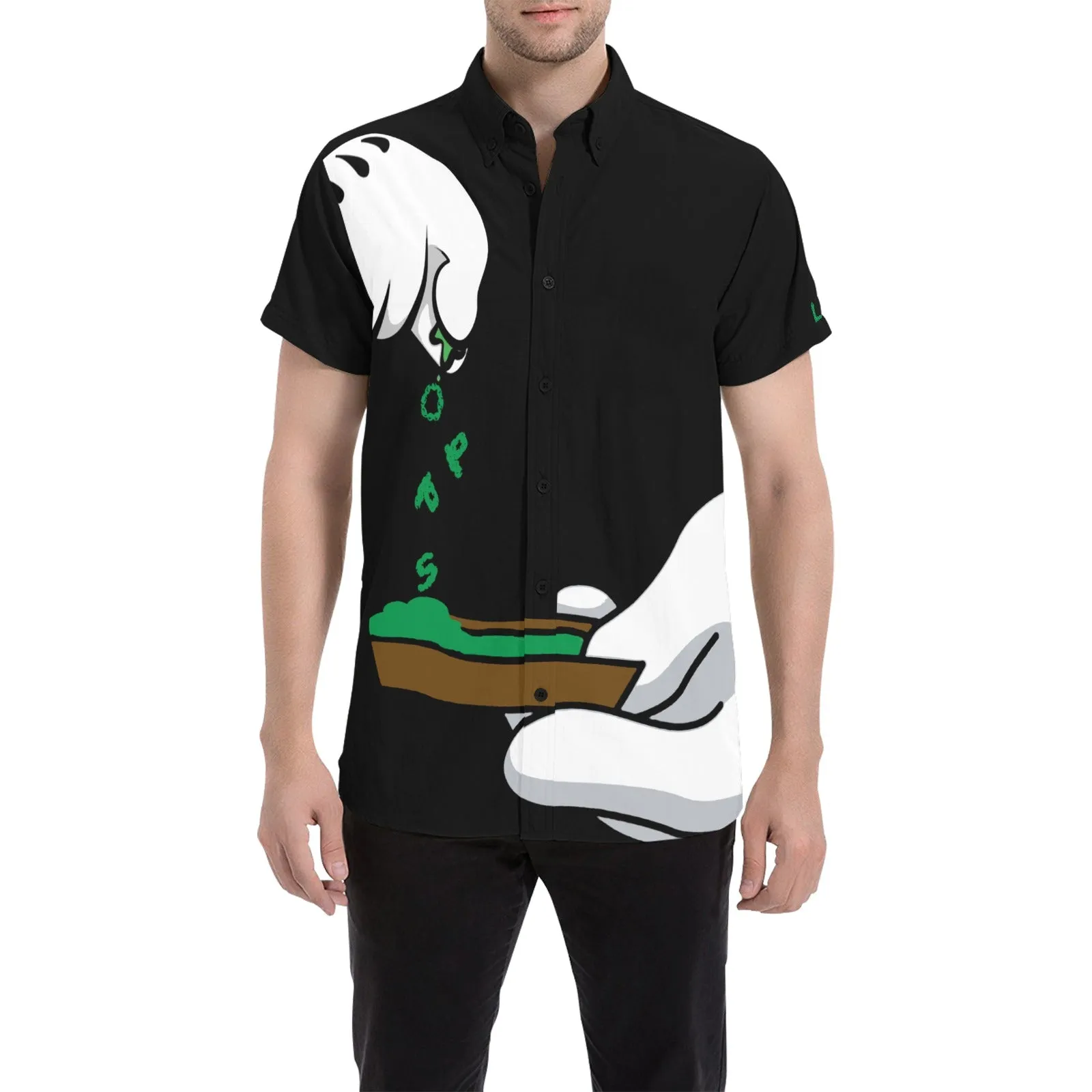 BURN THE OPPS Men's All Over Print Short Sleeve Shirt