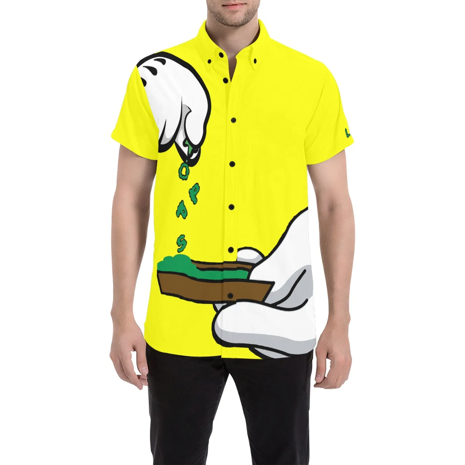 BURN THE OPPS Men's All Over Print Short Sleeve Shirt