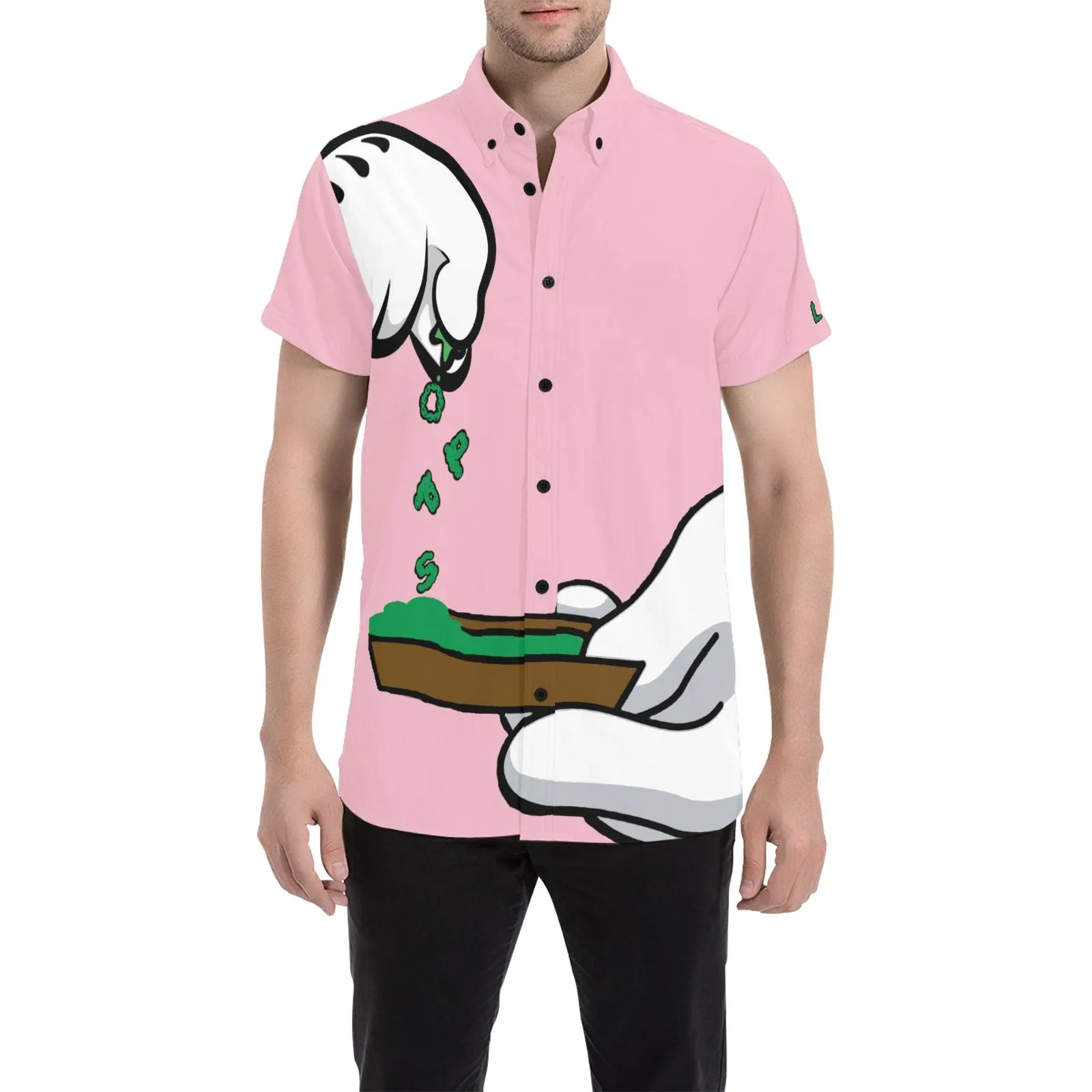 BURN THE OPPS Men's All Over Print Short Sleeve Shirt