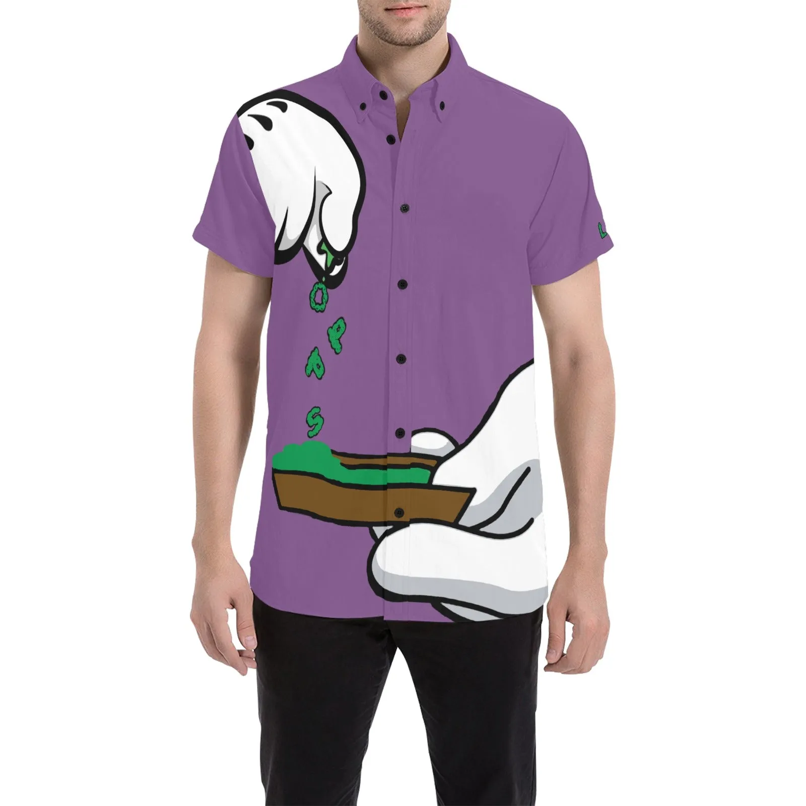BURN THE OPPS Men's All Over Print Short Sleeve Shirt