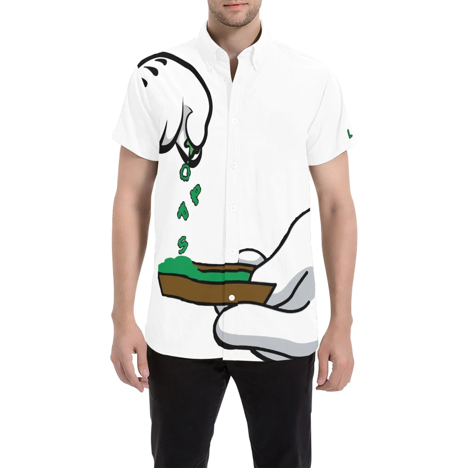 BURN THE OPPS Men's All Over Print Short Sleeve Shirt