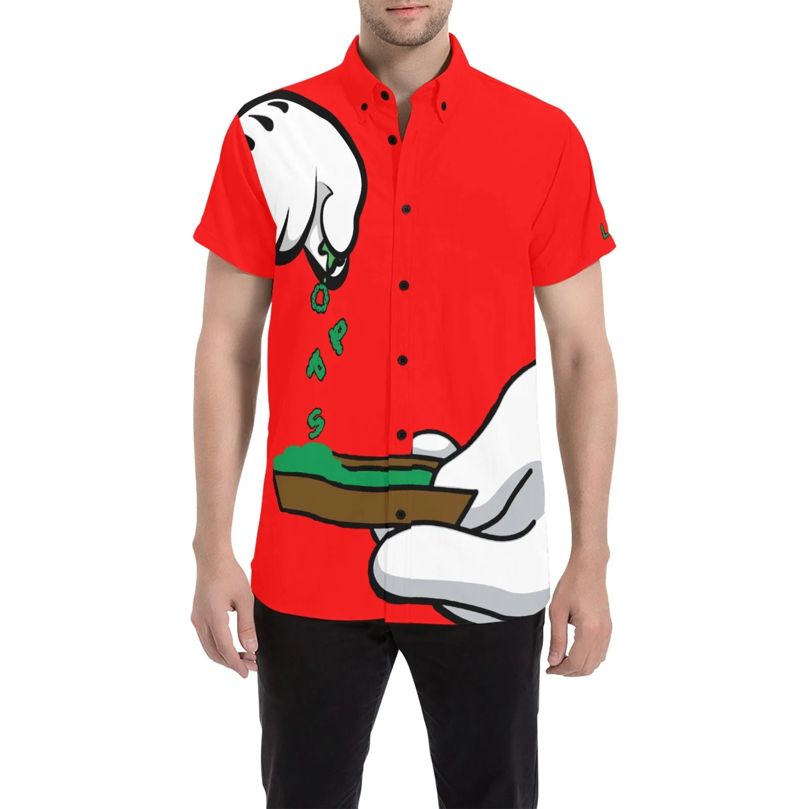 BURN THE OPPS Men's All Over Print Short Sleeve Shirt