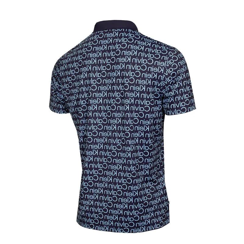 CALVIN KLEIN CK Print Men's Polo (Evening Blue/Blue)