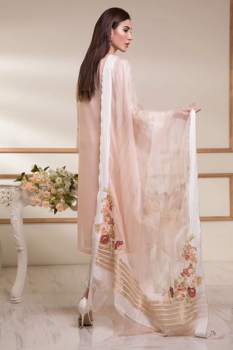Casual Pret - Striped Organza Block Printed Shirt