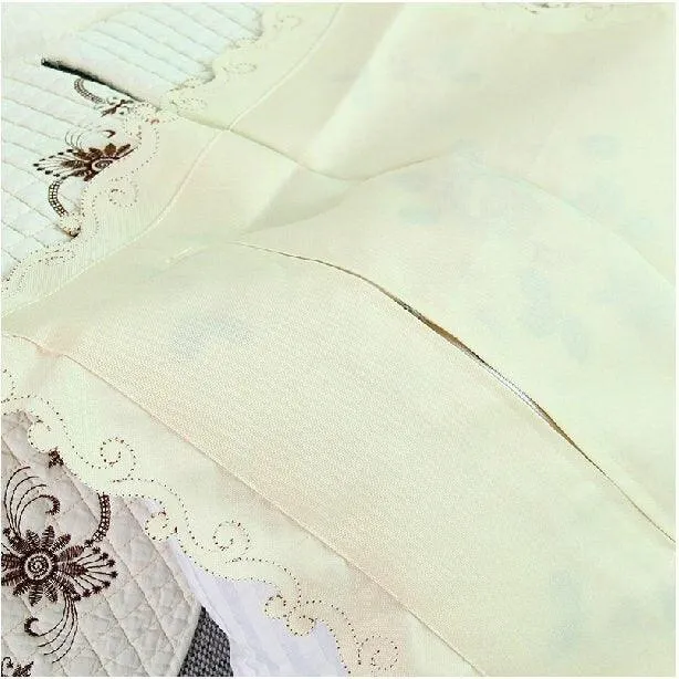Chic Floral Embroidered Cushion Cover