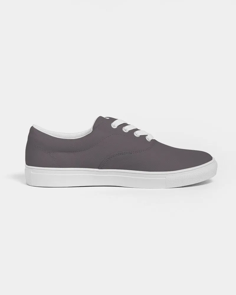 Dark Magenta Gray Men's Canvas Sneakers | Men's | Dark Pale Magenta Gray | C0M10Y0K80