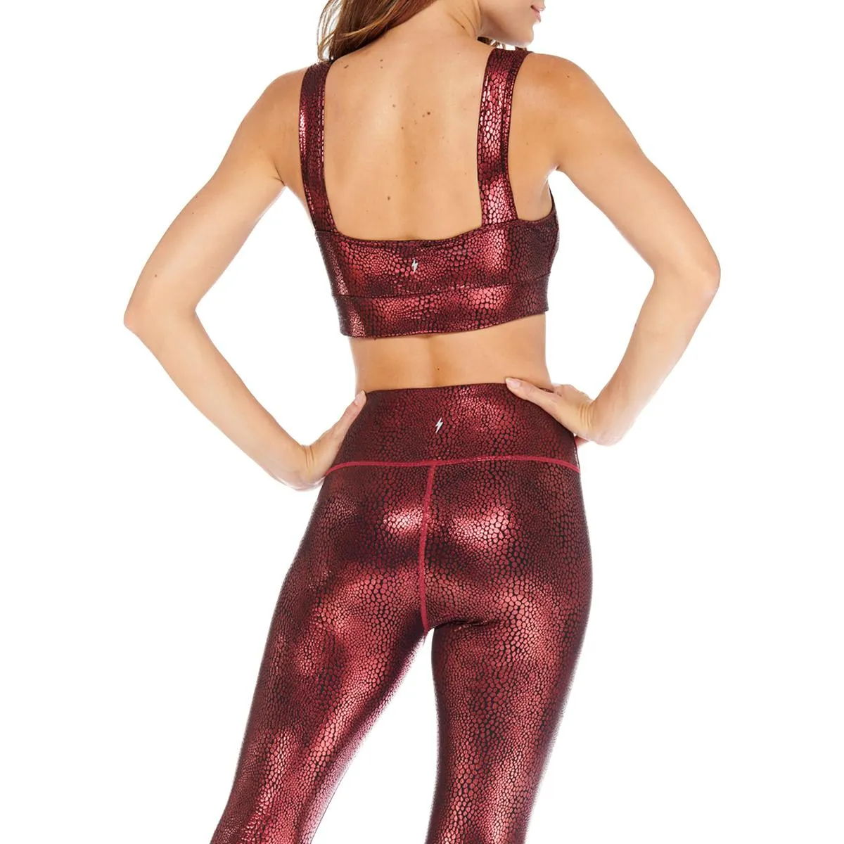 Electric Yoga Women's Metallic Crocodile Gloss Activewear Sports Bra