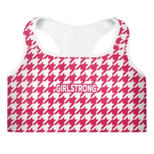 ELEVATED ESSENTIALS, THE PERFECT PADDED SPORTS BRA RED HOUNDSTOOTH
