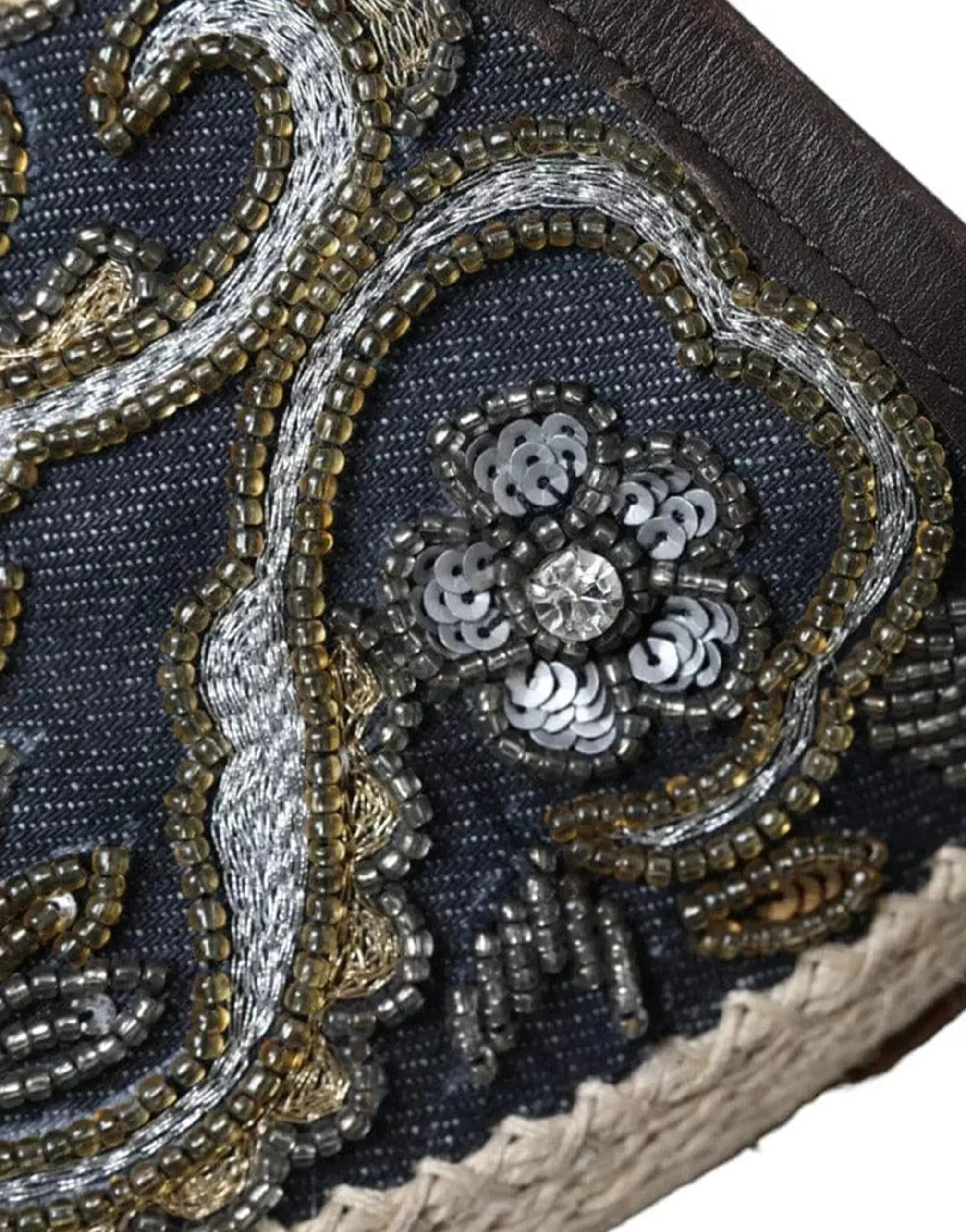 Embroidered Denim Loafers