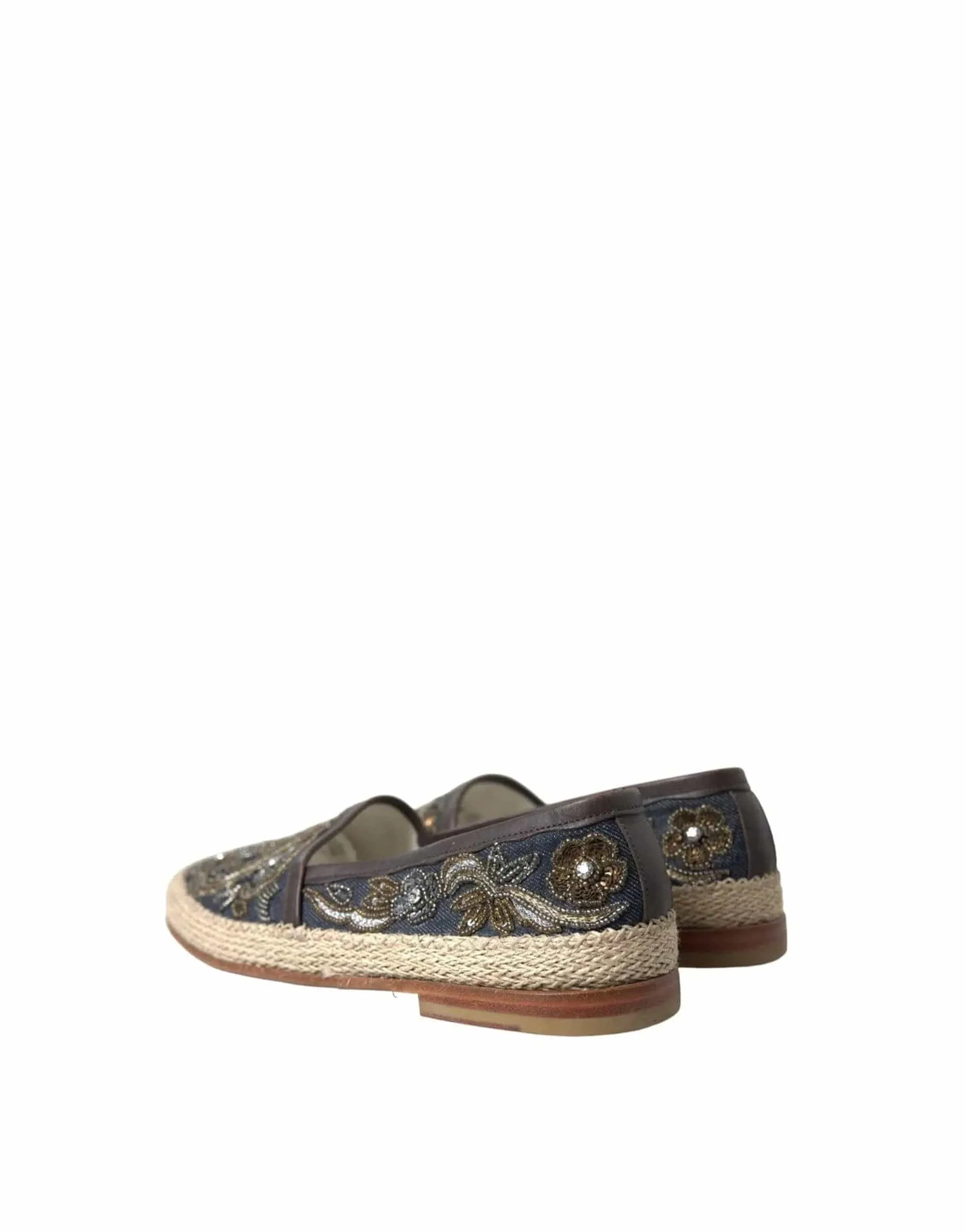Embroidered Denim Loafers