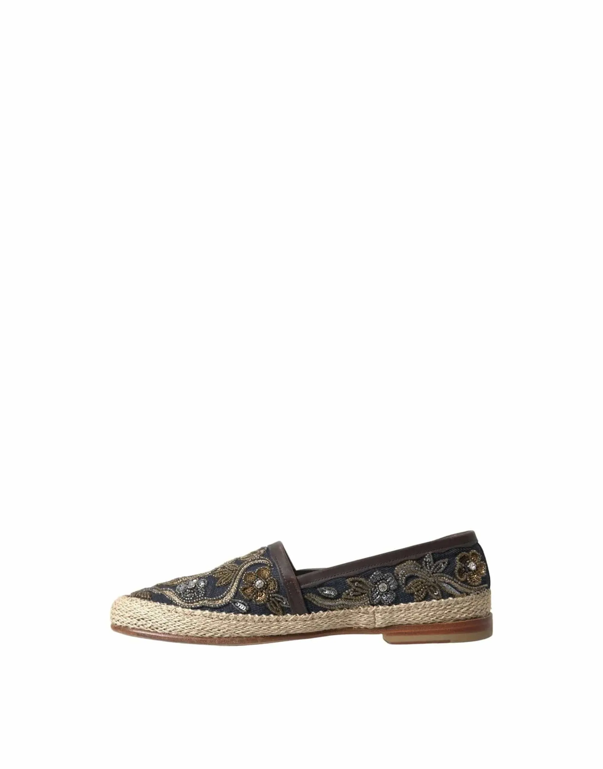 Embroidered Denim Loafers