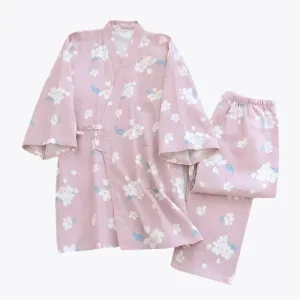 Floral Pajama Kimono Set