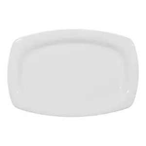 Furtino England Nuovo  23cm/9" White Porcelain Oval Plate, Pack of 6