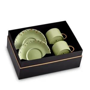 Haas Mojave Tea Cup   Saucer (Set of 2) - Matcha   Gold