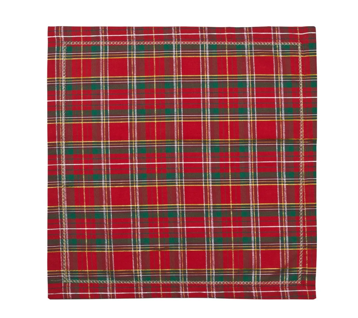 Holiday Threads Napkin in Red, Green & Gold