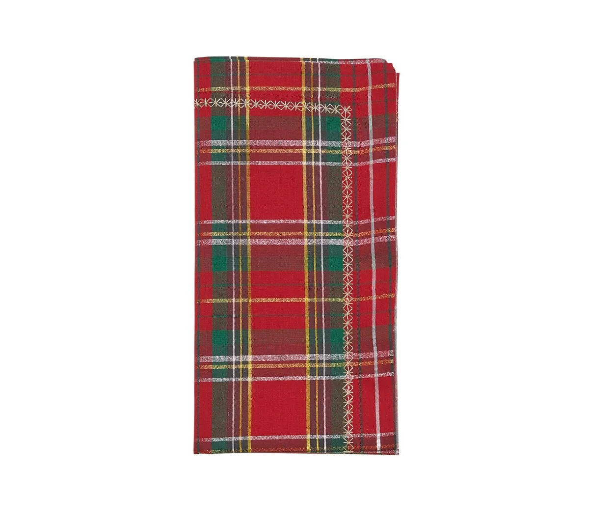 Holiday Threads Napkin in Red, Green & Gold