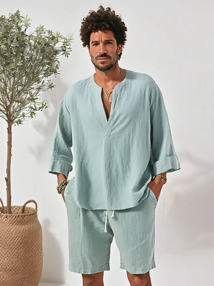Leisure Simple 100% Cotton 2-Piece Outfits