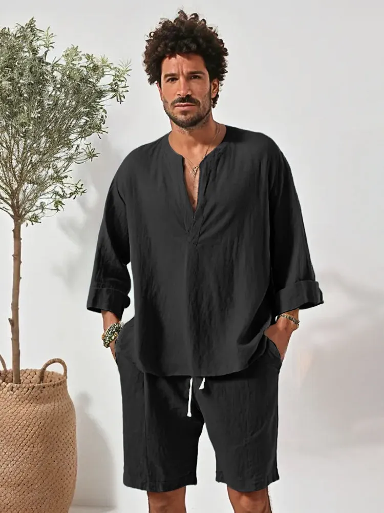 Leisure Simple 100% Cotton 2-Piece Outfits
