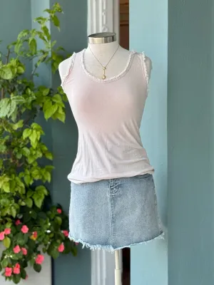 Lori Ruff Edge Tank in Blush Pink