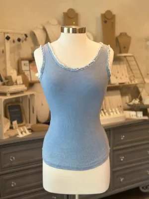 Lori Ruff Edge Tank in Light Blue