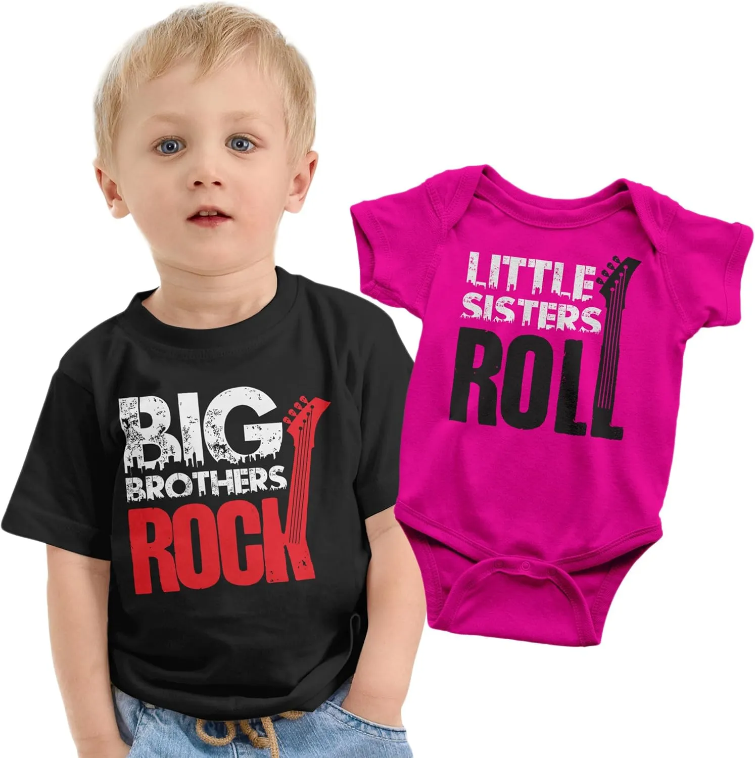 Matching Outfits for Siblings, Big Brother Little Brother Shirts, Rock and Roll Siblings Set