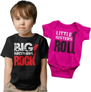 Matching Outfits for Siblings, Big Brother Little Brother Shirts, Rock and Roll Siblings Set