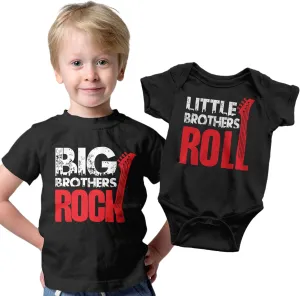 Matching Outfits for Siblings, Big Brother Little Brother Shirts, Rock and Roll Siblings Set