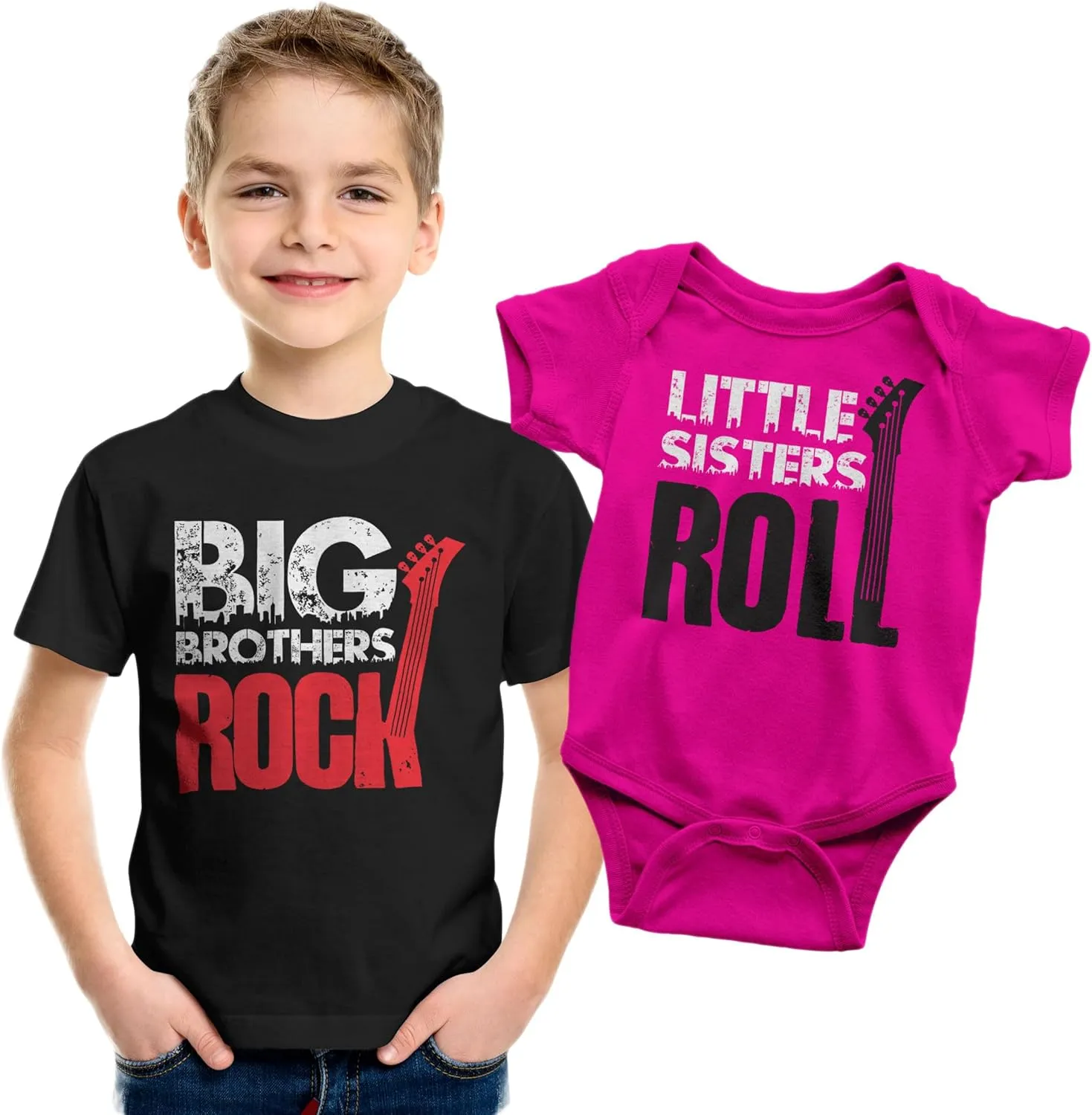 Matching Outfits for Siblings, Big Brother Little Brother Shirts, Rock and Roll Siblings Set