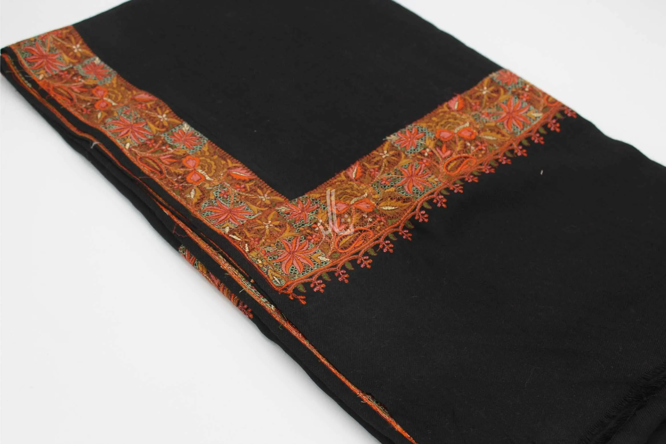 Multi Block Machine Embroidered Border - Shawl