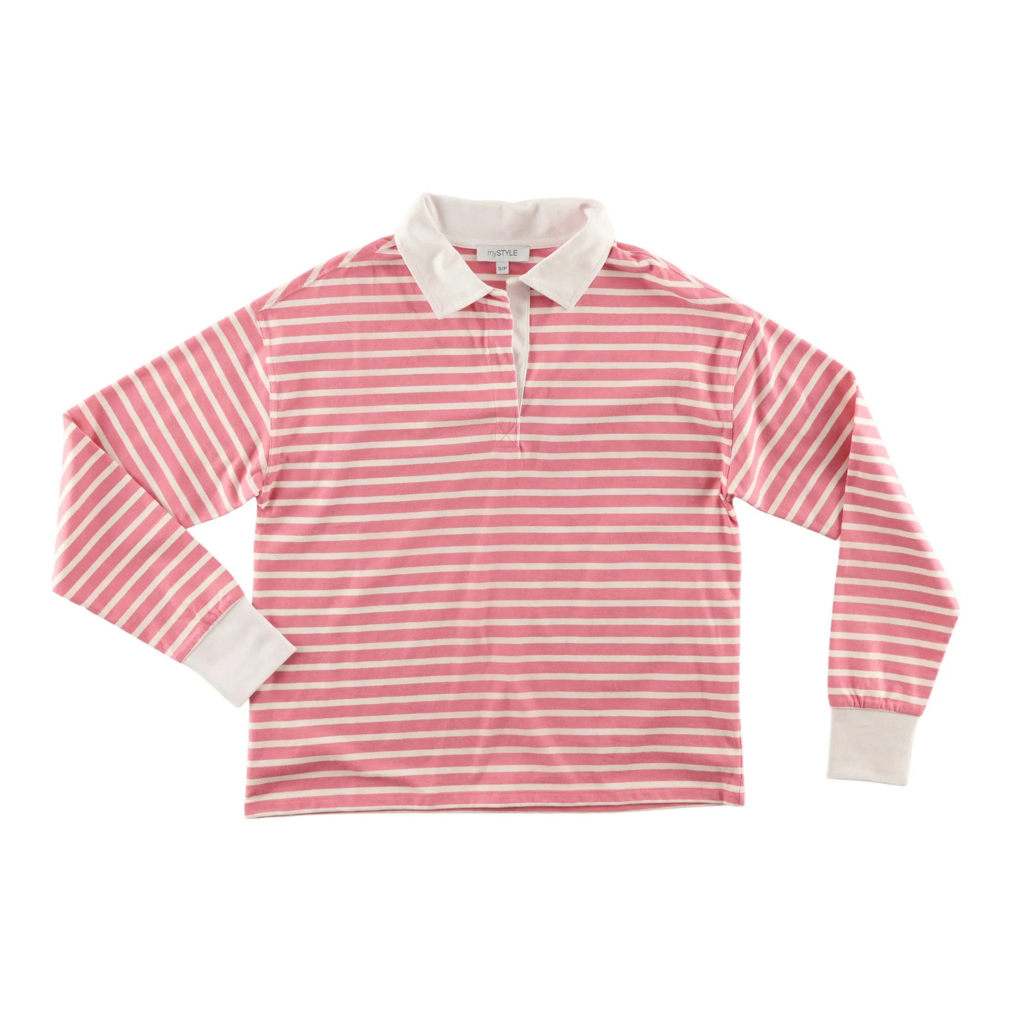 mySTYLE Women's Striped Polo Top
