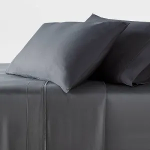 New - California King 320 Thread Count Cool TENCEL Lyocell Sheet Set Gray -