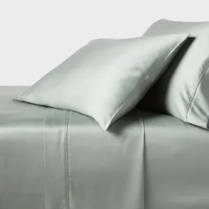 New - California King 320 Thread Count Cool TENCEL Lyocell Sheet Set Gray Chalk -