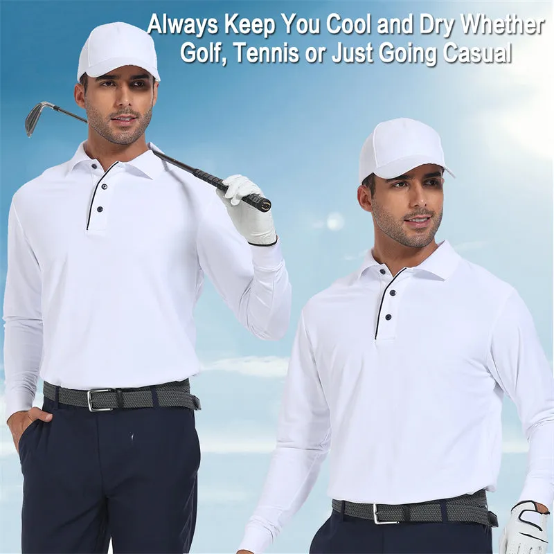 New Tour Fit Long Sleeve Golf Shirt Men 3 Pack