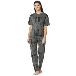 R-CS-19734 Dark Grey Word Play-Co-ord Set