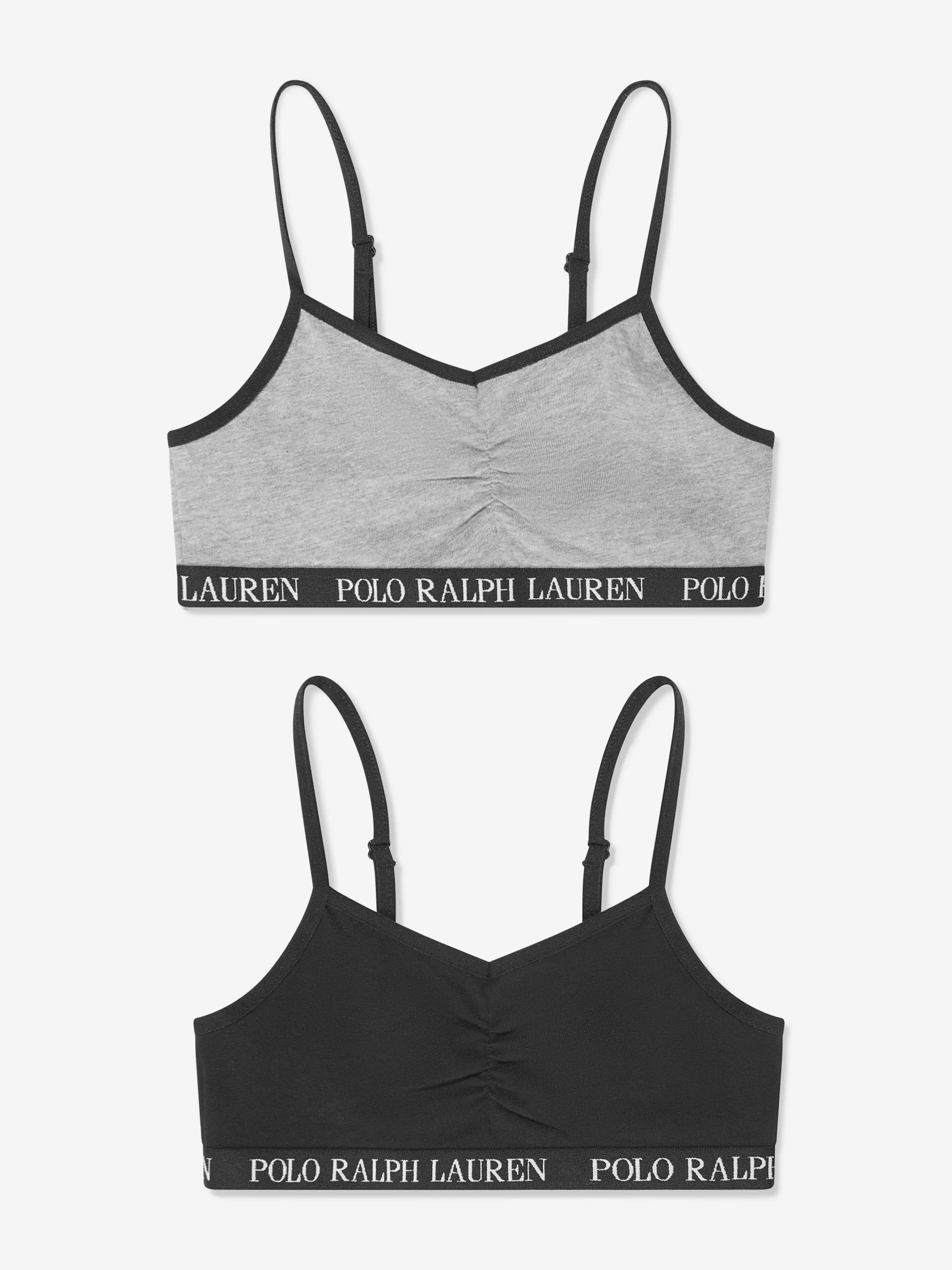 Ralph Lauren Girls 2 Pack Bralette Set in Black