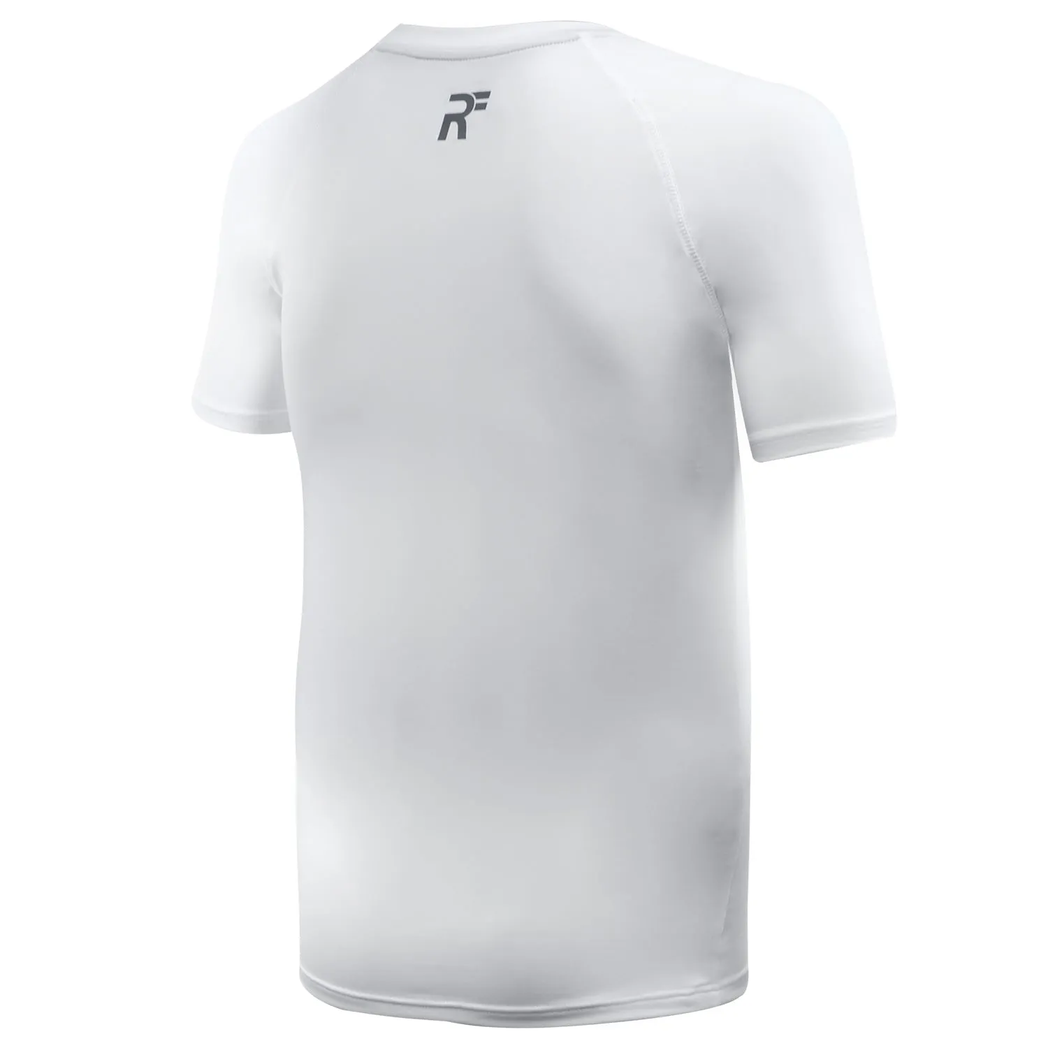 RunFlyte Men's Contour Stitch Short Sleeve Compression T-Shirt White/Grey