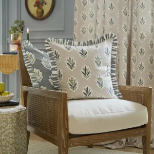 Sessile Leaf Ruffle Cushion Flax