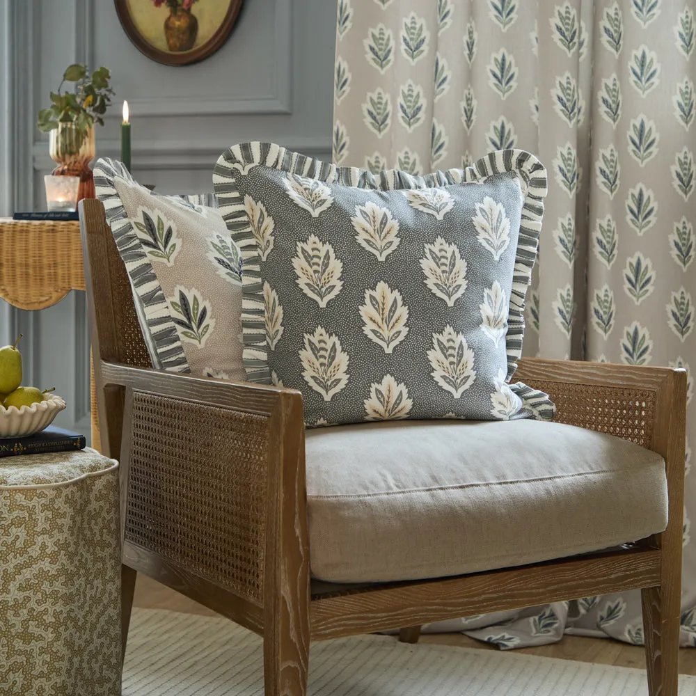 Sessile Leaf Ruffle Cushion Flax